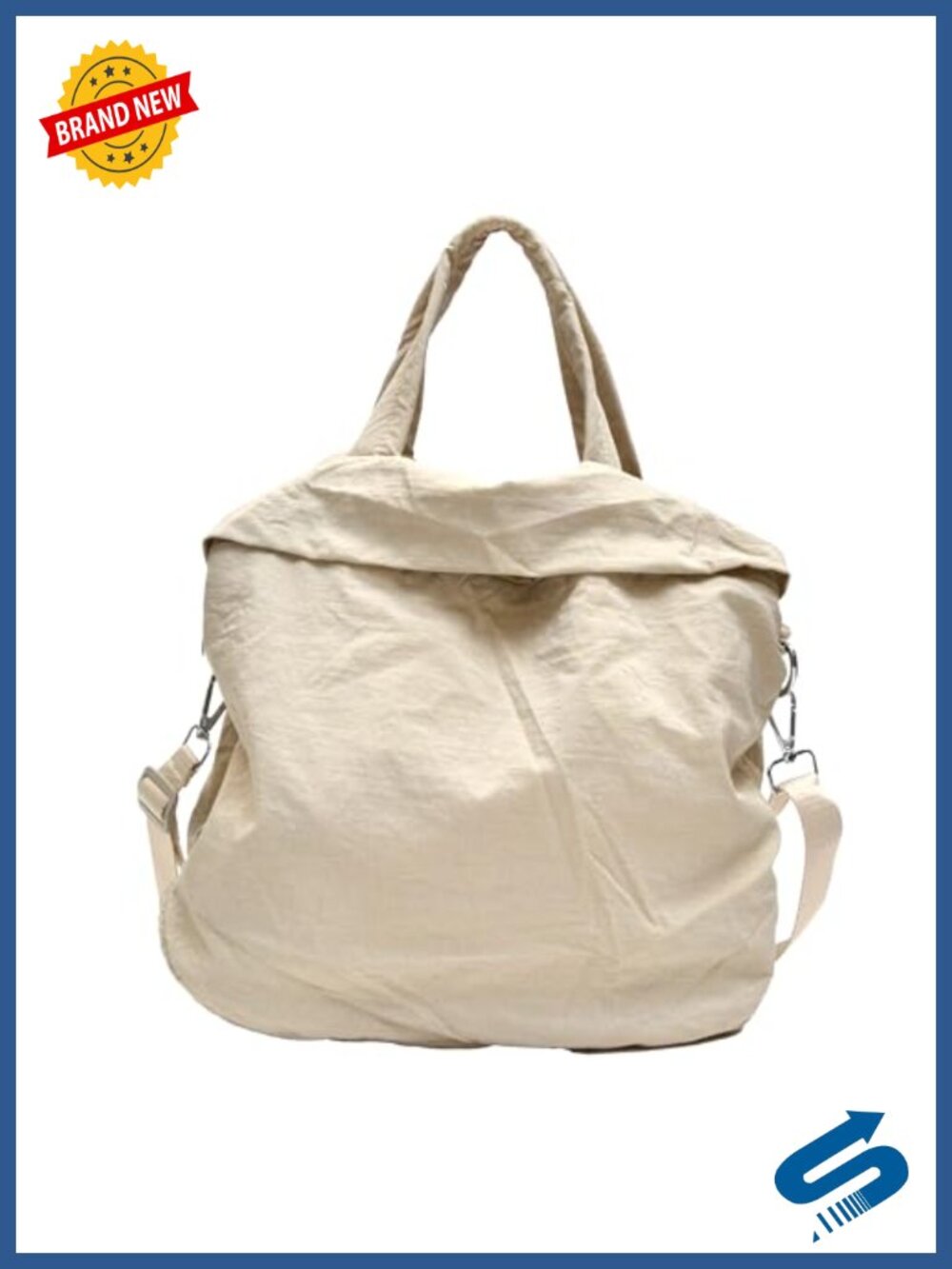 Large Nylon Tote Bag Zipper Water Repellent Adjustable Strap Utility Work Gym